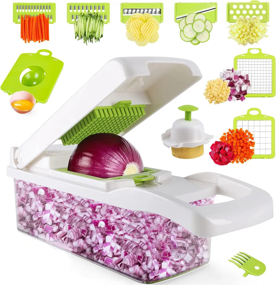 Vegetable Chopper, Pro Onion Chopper, Multifunctional Food Chopper, Kitchen Vegetable  Slicer Dicer Cutter,Veggie Chopper With Blades,Carrot and Garlic Chopper  With Container Lazada PH