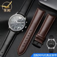 Suitable for Armani Leather Strap AR0382/AR2447/AR1970 Mens and Womens Leather Bracelet 20 22mm