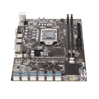 2X B250C BTC Miner Motherboard+G3930 CPU+DDR4 4GB 2666Mhz RAM+128G SSD+Fan+SATA Cable 12XPCIE to USB3.0 Card Slot