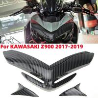 Carbon Fiber Motorcycle Front Fairing Aerodynamic Wing Cover Motorbike Modified Front Wing Fit for KAWASAKI Z900 2017-2019