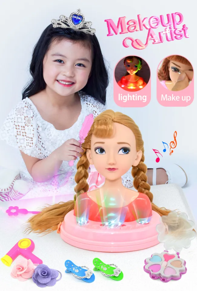 Children Head Model Half Body Doll Toy Makeup Hairstyle Beauty