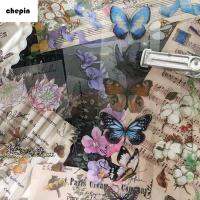 CHEPIN ตกแต่งบัญชีมือ 6 ชิ้น วินเทจ อัลบั้ม Deco เดคโควารสาร วางแผนอัลบัมภาพ ดอกไม้ใบไม้ผีเสื้อ สติ๊กเกอร์สัตว์เลี้ยง Journamm สติ๊กเกอร์ สมุดภาพความงาม