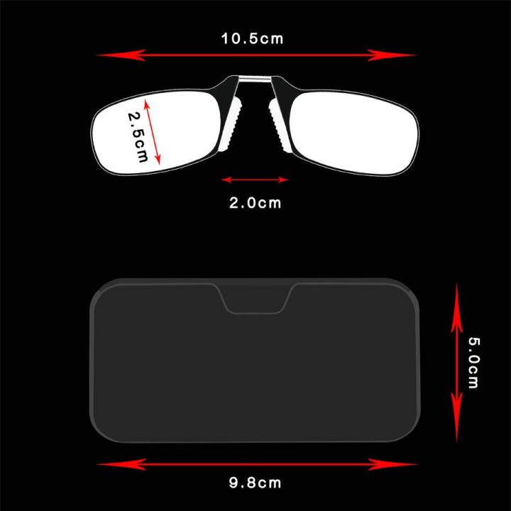 nose-clip-reading-glasses-without-temples-men-tr90-focus-plus-portable-foam-nose-glasses-transparent-eyeglasses-in-case
