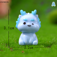 ZHIWEN 1ชิ้นน่ารักปีใหม่การ์ตูนมังกรภูมิทัศน์ไมโครเรซินภูมิทัศน์ไมโครกระถางขนาดเล็ก DIY ตกแต่งสวนขนาดจิ๋ว