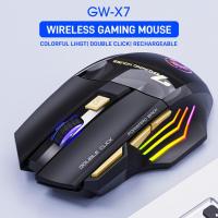 Imice GW-X7เมาส์การเล่นเกมที่เหมาะกับสรีระแบบไร้สาย RGB 7ปุ่มปิดเสียงเมาส์สำหรับคอมพิวเตอร์