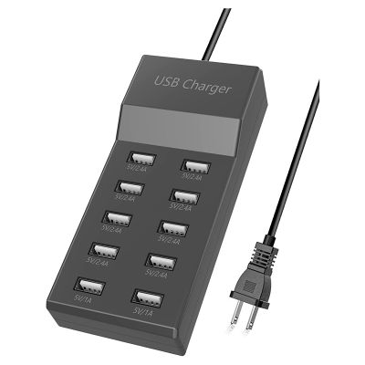 10Ports USB Charging Station USB Charging Station Smart Multi USB Charger Ports for Tablet Laptop-