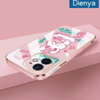 เคส Dienya สำหรับ iPhone 12 12 12 Pro 12 Pro Max 12 Mini เคสลายการ์ตูนน่ารักโชคดีน่ารักใหม่กรอบสี่เหลี่ยมชุบซิลิก้าเจลนิ่มกันกระแทกเคสมือถือรวมเลนส์กล้องถ่ายรูปฝาครอบป้องกัน