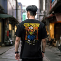 KARIMAKE Fashionable High Street Style Baju Lelaki T-Shirt Eminem Live Hard Rock Cotton Oversized Casual Unisex Round Ne