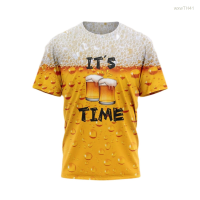 2023 NEW Short Sleeved T-shirt with 3d Beer Pattern, Fun And Innovative, Suitable for Both Men And Women. Size：s-5xl