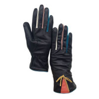 Winter ladies wrist fashion sheepskin gloves black new warm leather genuine driving dress motorcycle wool lining leather gloves