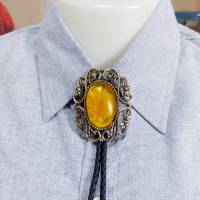 Bolo Tie เทอร์คอยส์เม็ดใหญ่ โบโลไทด์สายถักสไตล์คาวบอยตะวันตก ใส่ได้ทั้งกับชุดคาวบอย หรูหรา สุดแนว สามารถขยับจัดระดับระยะ สั้น-ยาว