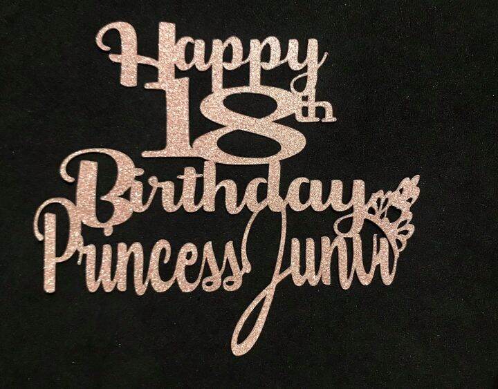 Customized SINGLE COLOR ADD YOUR NAME Cake Toppers made of 250 GSM