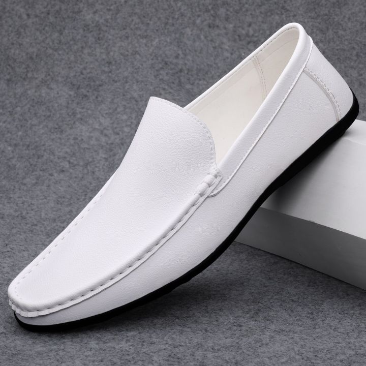 Summer Men Loafers Wedding Dress White Driving Moccasins Footwear Man Casual  Shoes Leather Slip On Super Lightweight Male Shoes | Lazada.Vn