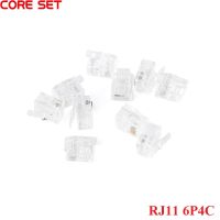 20/10pcs RJ11 Connector 6P4C Modular Plug Plated Network Connector Crystal Head Cables