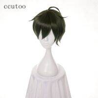 Ccutoo 12 "ภาพเคลื่อนไหวแบบกอธิคสั้นสำหรับผู้ชายสีเขียววิกผมปลอมวิกผมคอสเพลย์วิกปาร์ตี้เครื่องแต่งกายต้านทานความร้อน