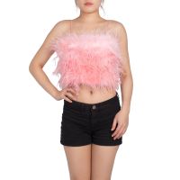 SHU APPAREL FEATHER CROP CAMI #1 - PINK