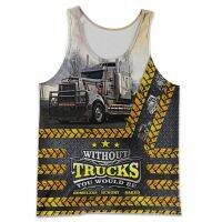 hot【DT】 Mens Truck Driver 3d Printed Tanks Sleeveless Streetwear Pullovers 6XL Size Man Clothing