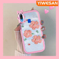 JIUMOO เคสสำหรับ VIVO Y91เคส Y95 Y91i ลายดอกไม้มุกแวววาวเลนส์หลายสีกันกระแทกเคสมือถือผู้หญิงสวยทนทานต่อการตกและเคสทนต่อการขีดข่วน