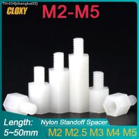 ㍿ 20/ 50pcs White Plastic Nylon Hex Hexagon Standoff Spacer Male-Female Phillips Pan Round Head Screw Nut M2 M2.5 M3 M4 M5