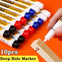 10Pcs/Set 20mm Deep Hole Long Nib Head Marker For Metal Perforating Pen Waterproof Bathroom Woodworking Decoration Multi-PurposeHighlighters  Markers