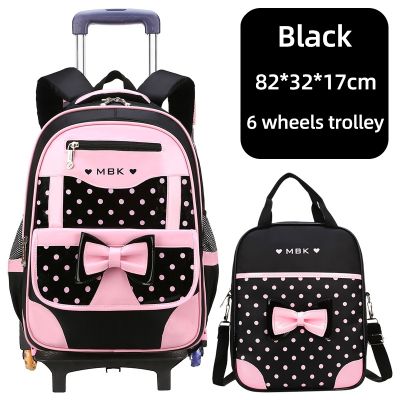 High Quality School Backpack Trolley Backpack with Wheels Waterproof School Bags for Teenage Girls Luggage Bag Children Kid Bags