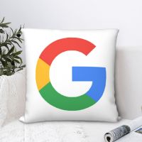 （ALL IN STOCK XZX）Google G Square Pillow Case Double sided Printing Creative Pillow Case Car Home Decoration Simple Size 45 * 45cm   (Double sided printing with free customization of patterns)