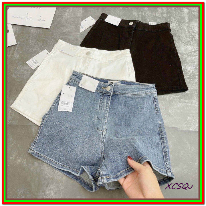 Quần short jean nữ màu trắng tua rua jean giãn  Bán sỉ thời trang mỹ phẩm