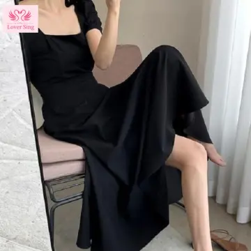 Váy đen dài hở vai hình nơ LARMES – Hizu Dress Up