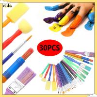 VJDA 30pcs คุณภาพสูง มืออาชีพ ผมไนลอน อะคริลิค เครื่องเขียน ปากกาสีน้ำ แปรงทาสี ภาพสีน้ำมัน การประดิษฐ์ตัวอักษรกราฟฟิตี