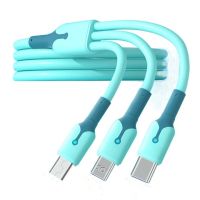 สายไมโคร USB ข้อมูลแบบมีสายสำหรับที่ชาร์จความเร็วสูงสายเคเบิลข้อมูลที่ใช้ได้ทั่วโลกสายข้อมูลจินตนาการสาย USB 3 In1 5A สายชาร์จชาร์จเร็วสุดๆ