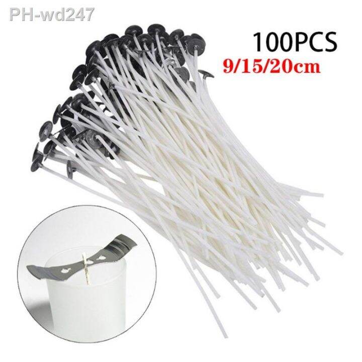 9cm-15cm-20cm-candle-wicks-smokeless-wax-pure-cotton-core-100pcs-set-diy-candle-making-pre-waxed-wicks-for-party-supplies