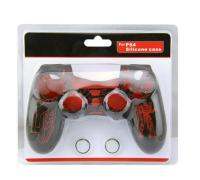 Silicone Case Skin Transformers Style Cover For Sony Playstation 4 PS4 Controllers + Thumbstick Caps (Black/Red) ซิลิโคนจอย + [จุกยาง] อนาล็อก 1 คู่ สีดำลายแดง