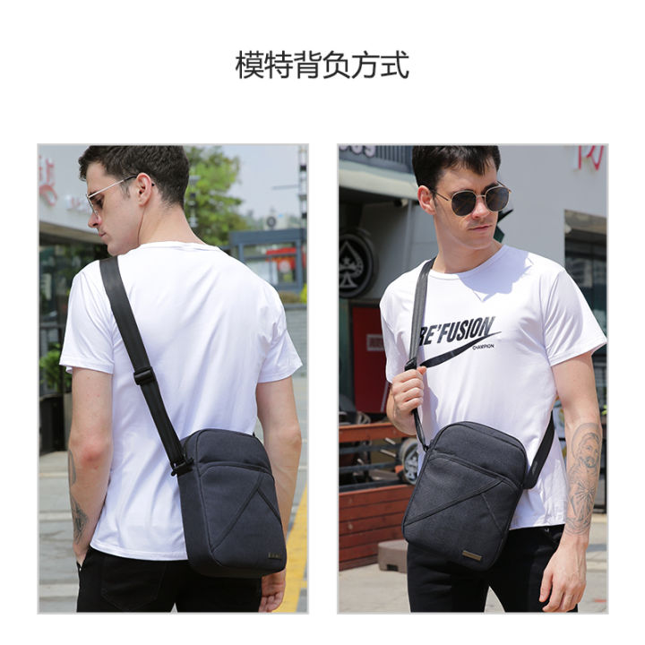 Cheap TINYAT Men's Bags Men Shoulder Bags for 9.7'pad 9 Pockets Waterproof  Casual Crossbody Bag Black Canvas Messenger Bag Shoulder