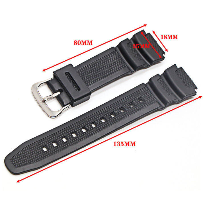 Watch Strap18mm Soft Silicone Solid Black White Adjustable Replacement ...