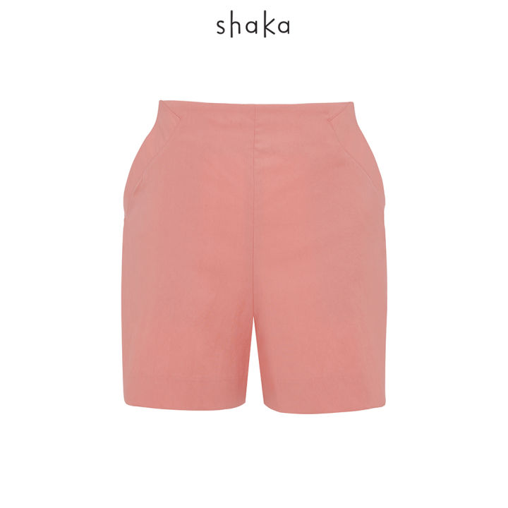 shaka-ss21-s-curve-shorts-กางเกงขาสั้น-สีพื้น-ซิปซ่อนด้านหลัง-pn-s210410