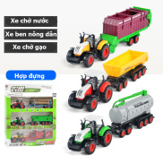 Đồ chơi cho bé xe kéo nông trại gồm 3 xe chở nước, xe ben