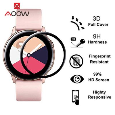 ✖✣❇ 2 ชิ้นฟิล์มป้องกันหน้าจอสำหรับ Samsung Galaxy Watch Active2 40mm 44mm Active 2 3D Curved Clear Full Cover Film R830 R820 R500