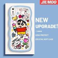 เคส JIUMOO สำหรับ Realme 3 Pro เคส3i Realme เครยอนชินจังลายมาการองคอลอว์ขอบคลื่นกันกระแทกแบบใสนิ่มเคสมือถือกล้องแบบสร้างสรรค์เคสป้องกันการตกหล่นฝาครอบป้องกันซิลิกาเจลแบบใหม่