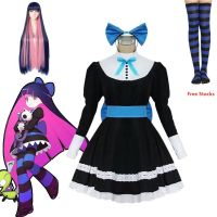 Anime Panty Stocking Cosplay Costume Anarchy Autumn Maid Lolita Dress Belt Headwear Halloween Party Clothes For Girls