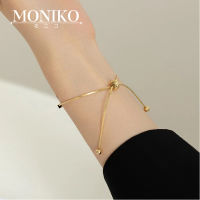 MONIKO สร้อยข้อมือทอง18K สร้อยข้อมือผู้หญิงสไตล์เรียบหรู เครื่องประดับสตรี