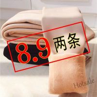 【hot sale】☊✔☼ D19 Light-legged flesh-colored plus velvet leggings womens autumn outer wear thick光腿肉色加绒打底裤女秋外穿加厚丝袜肤色神器高腰踩脚保暖裤宜家优品