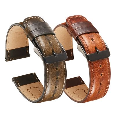 20mm 22mm Genuine Leather Band for Samsung Galaxy Watch 4/5/pro/classic/Active 2 46mm/40mm/44mm Bracelet Amazfit GTS 2/e/3 Strap
