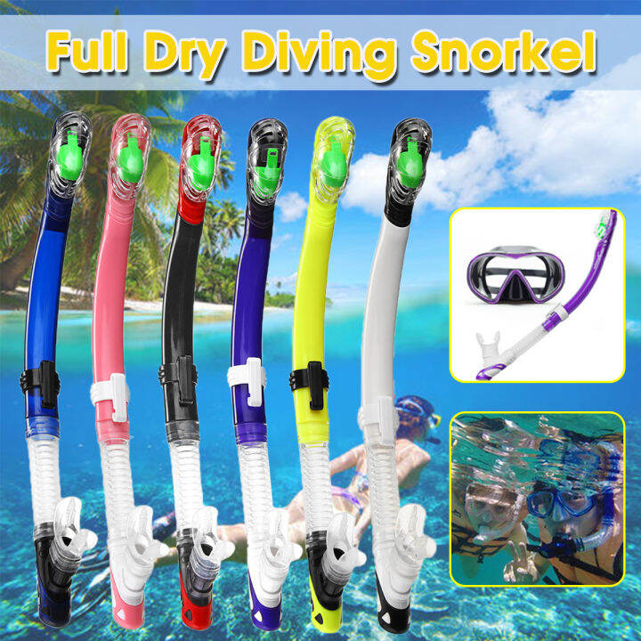 Professional Adult Dry Snorkel Tube Snorkels Swimming Diving Silicone