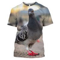 2023 Wild Pigeon 3D Print Summer Mens O-Neck T-shirt Casual Short Sleeve Pullover Streetwear Tee Tops Oversized Men Clothing