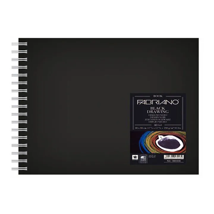 Fabriano Black Drawing Book Spiral Bound A5 40's Block 