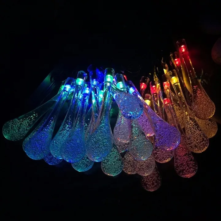 Outdoor Garden Christmas lights Water droplets Lamp "203050 LED String Solar Light" Battery