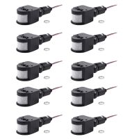 10X Outdoor 12V DC Automatic Infrared PIR Motion Sensor Switch for LED Light, Black