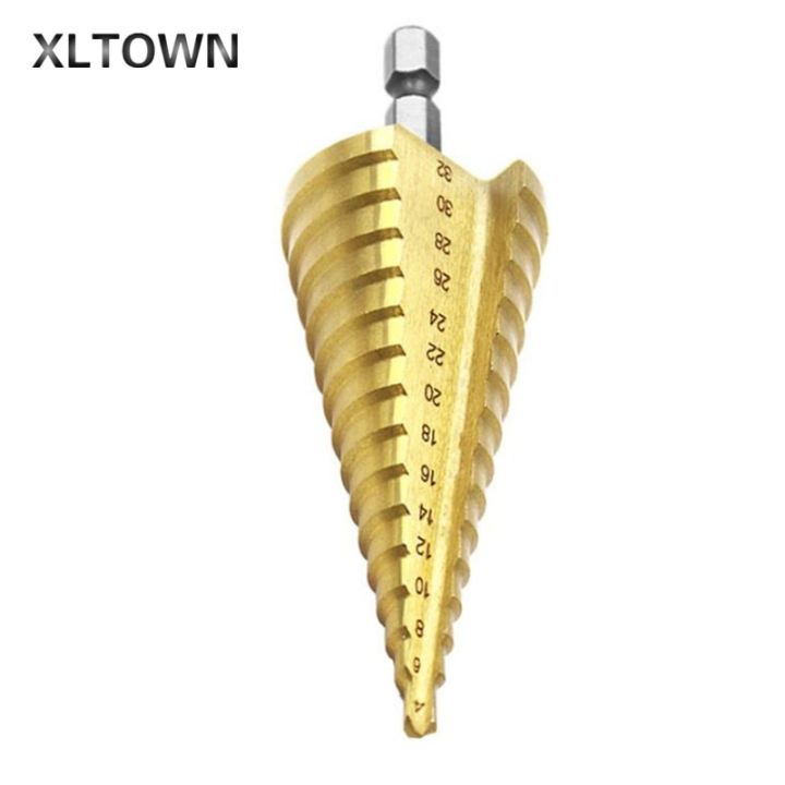 hh-ddpjxltwon-4-32mm-hex-shank-metal-drill-high-quality-high-speed-steel-step-drill-multi-purpose-pagoda-drill-bit-solid-drilling-tool