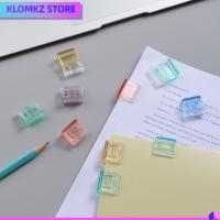 KLOMKZ 20PCS พลาสติกทำจากพลาสติก อุปกรณ์การเรียนสำหรับโรงเรียน ที่หนีบยึดแฟ้ม โปร่งใสโปร่งใส สีลูกอมสี สร้างสรรค์และสร้างสรรค์ แฟ้มกระดาษสำหรับทดสอบ คลิปกระดาษจดหมาย คลิปแบบกด คลิปมุมมุม