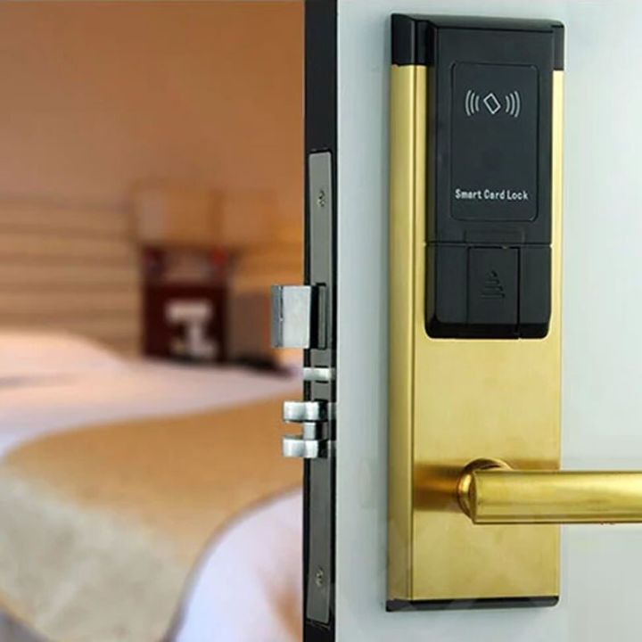 ประตูล็อคอัจฉริยะระบบล็อคประตูบัตรแบบรูดอัตโนมัติสำหรับโรงแรม-rfid